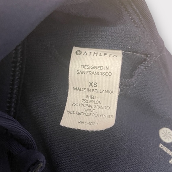 Athleta High-Neck Keyhole Halter Adjustable Tie Bikini Top in Navy Blue sz XS - Picture 5 of 6